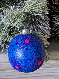 Christmas Ornaments: Unique Mexican Christmas Decor features festive patterns & bold colors, Hand Painted Wood Ornament for Christmas Tree