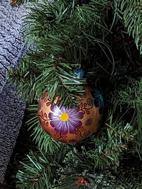 Christmas Ornaments: Unique Mexican Christmas Decor features festive patterns & bold colors, Hand Painted Wood Ornament for Christmas Tree