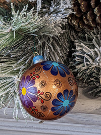 Christmas Ornaments: Unique Mexican Christmas Decor features festive patterns & bold colors, Hand Painted Wood Ornament for Christmas Tree