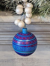 Christmas Ornaments: Unique Mexican Christmas Decor features festive patterns & bold colors, Hand Painted Wood Ornament for Christmas Tree