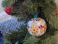Christmas Ornaments: Unique Mexican Christmas Decor features festive patterns & bold colors, Hand Painted Wood Ornament for Christmas Tree
