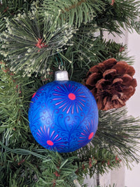 Christmas Ornaments: Unique Mexican Christmas Decor features festive patterns & bold colors, Hand Painted Wood Ornament for Christmas Tree