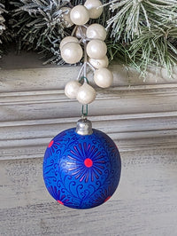 Christmas Ornaments: Unique Mexican Christmas Decor features festive patterns & bold colors, Hand Painted Wood Ornament for Christmas Tree