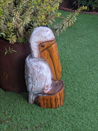 Pelican Garden Decoration is Handmade Outdoor Decor & Yard Art | Housewarming Gift for Porch or Patio Chainsaw Carved