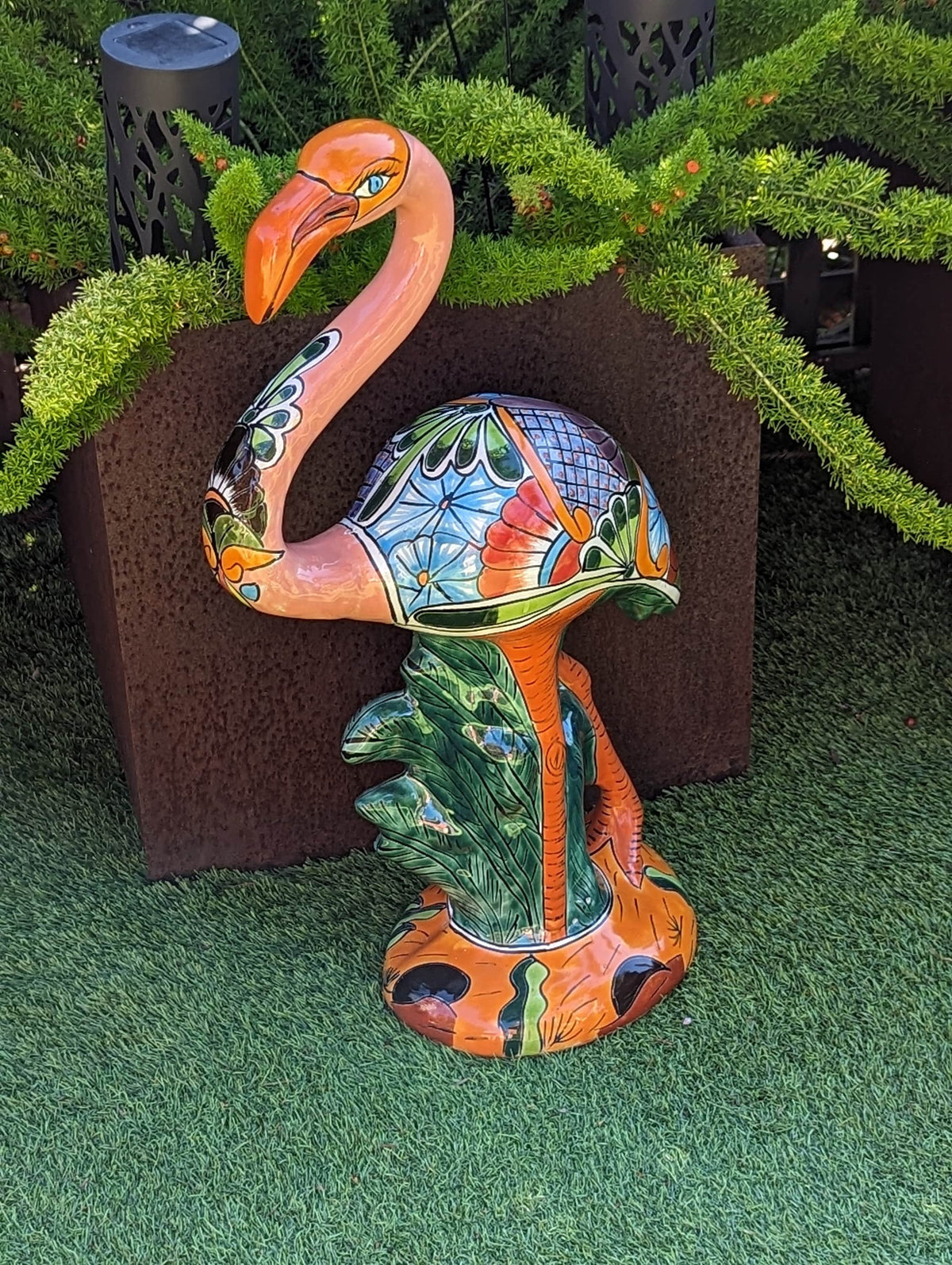 Pink Flamingo Talavera Home Decor & Garden Art | Gorgeous Handmade Flamingo Will Enhance Your Home, Porch or Outdoor Decorations