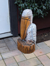 Pelican Garden Decoration is Handmade Outdoor Decor & Yard Art | Housewarming Gift for Porch or Patio Chainsaw Carved