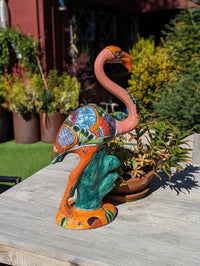 Talavera Flamingo Home Decor & Garden Art | Gorgeous Handmade Pink Flamingo Will Enhance Your Home, Porch or Outdoor Decorations