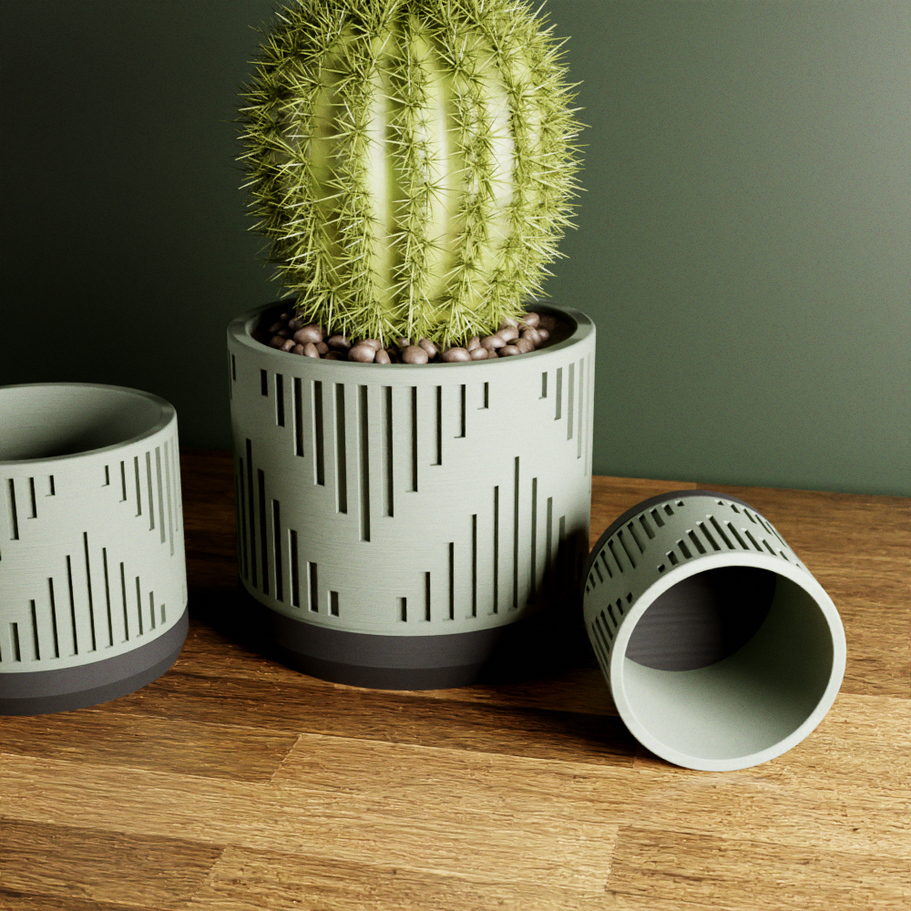 Heritage Succulent Planter With Drip Tray, Unique Flower Pot Home Decor, Housewarming Gift for Her, Large, Muted White Color