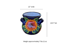 Talavera Sunflower Planter | 10.5 Tall Hand Painted Ceramic Garden Decor & Yard Art