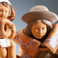 åOne Piece Resting Family Fine Ceramic Nativity Christmas Decor, Handmade from Peru, Special Holiday Decoration