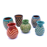 Decorative Mini Ceramic Vessels, Set of 6 (Mixed Colors), Home Decor from Nicaragua