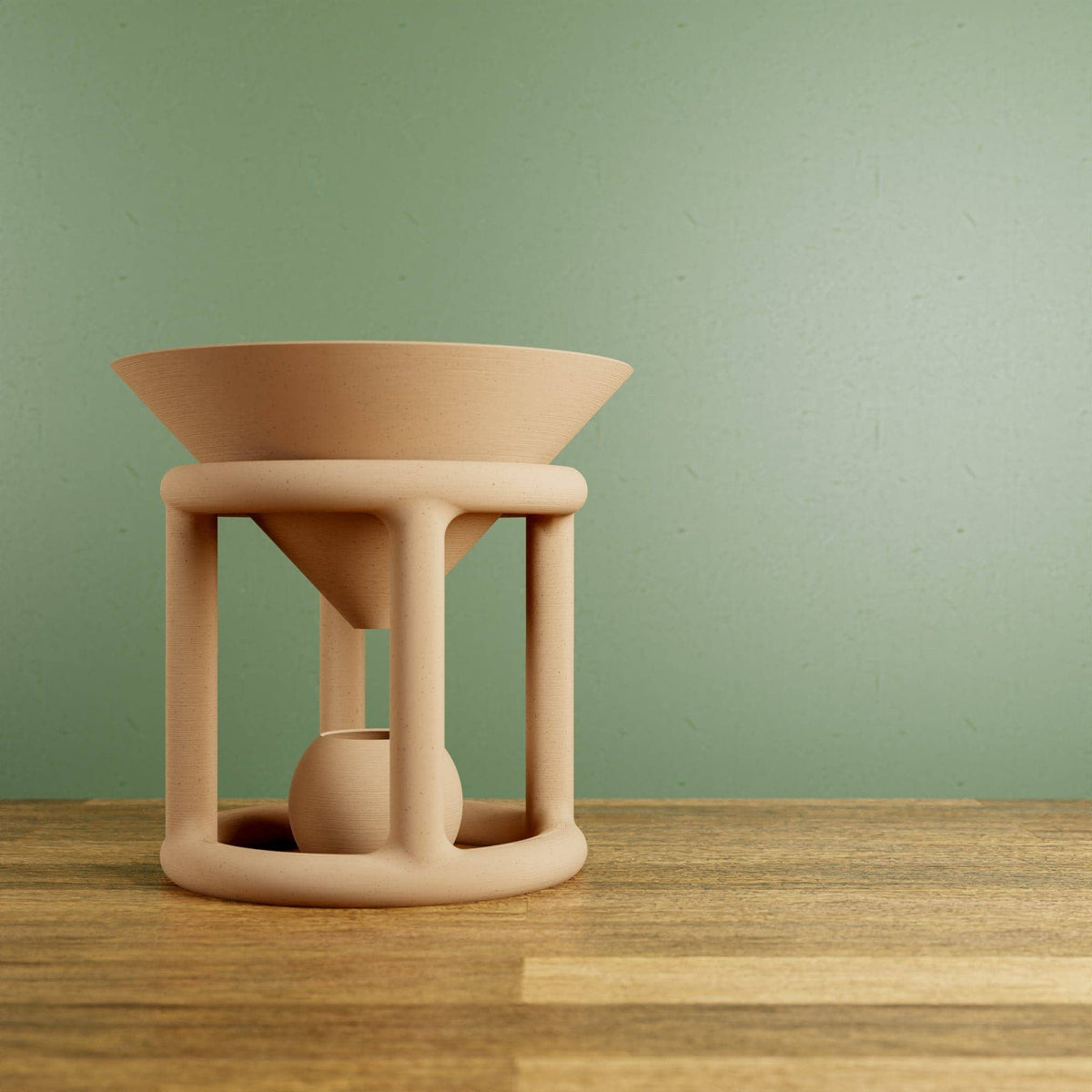 Unique Odyssey Planter and Flower Pot Home Decor, Housewarming Gift for Her, Natural Wood, 8" Diameter