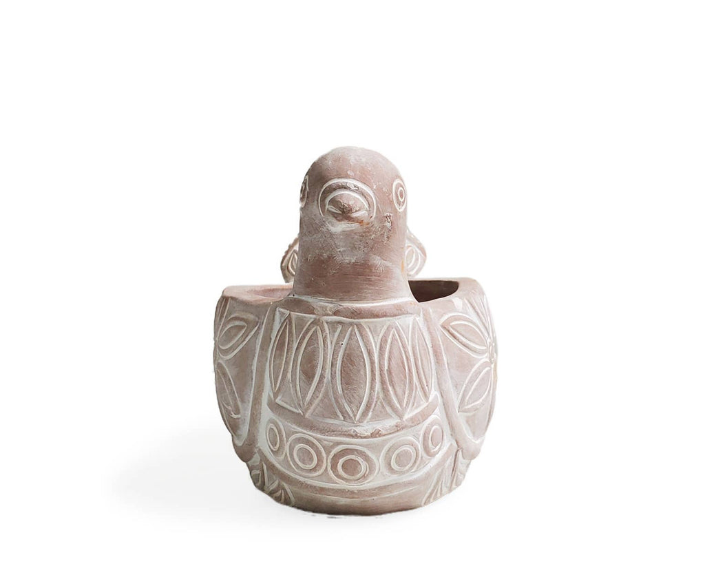 Handmade Terracotta Spotted Dove Planter, Indoor Succulent, Herb or Flower Pot | Housewarming Gift