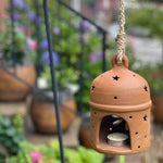 Traditional Ceramic Lantern, Outdoor Home Decor | 9-inch Terracotta from Nicaragua