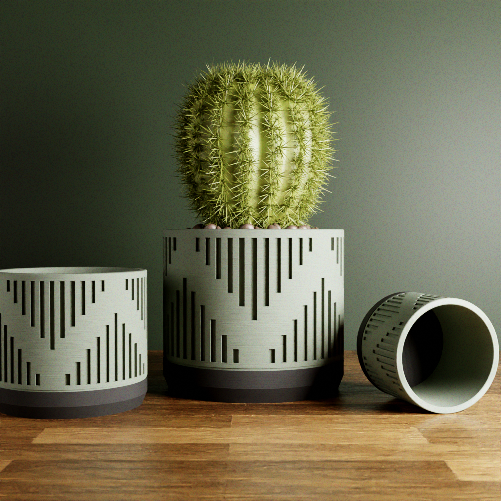 Heritage Succulent Planter With Drip Tray, Unique Flower Pot Home Decor, Housewarming Gift for Her, Small, Forest Green Color