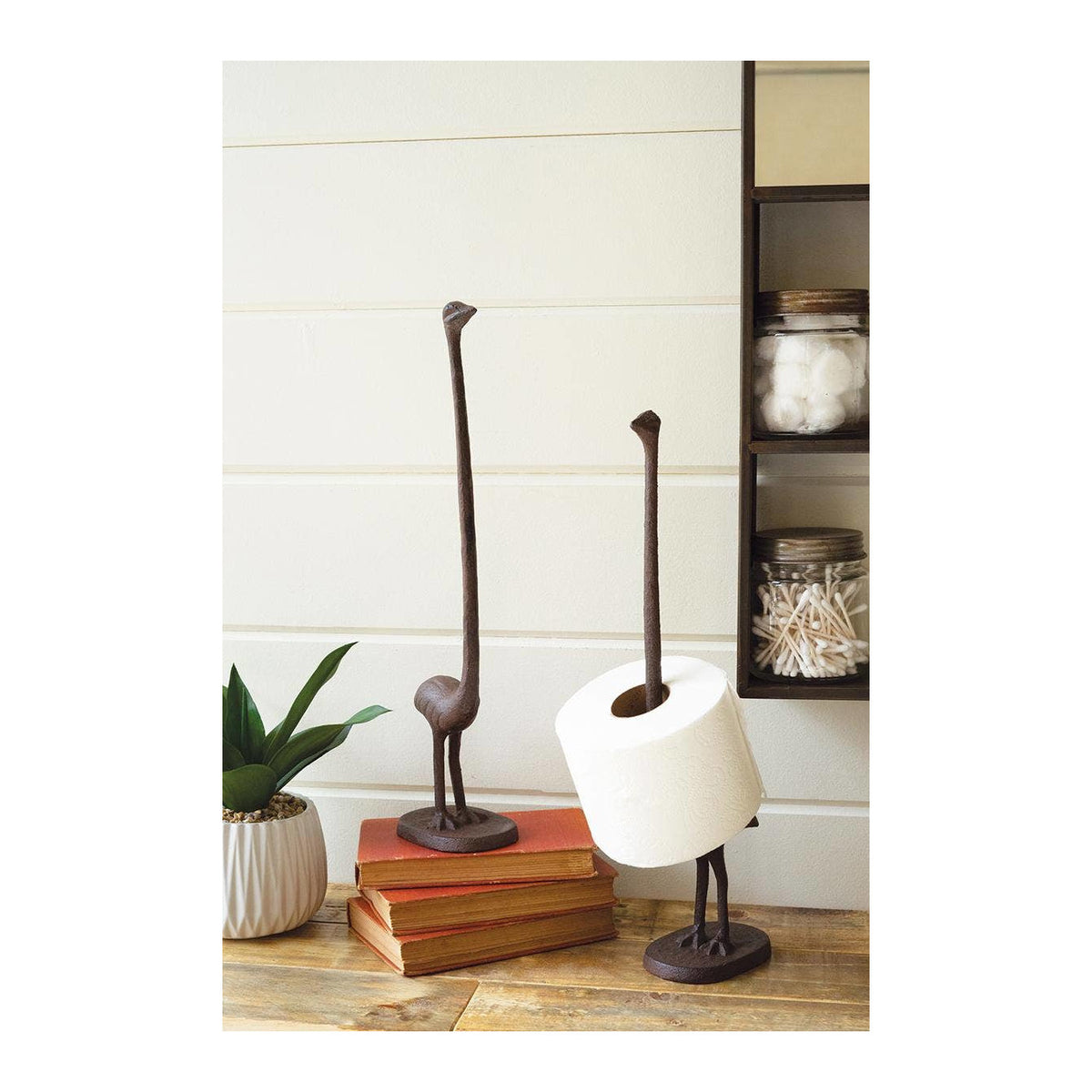 Cast Iron Ostrich Toilet Paper Holder, Home Decor for Kitchen or Bathroom, Housewarming Gift for Her