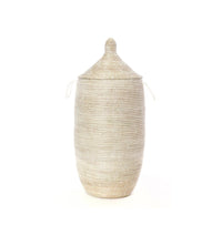 Slender Laurel Hamper Basket from Senegal, Home Decor Housewarming Gift for Her