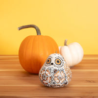 Snowy Owl Gourd Ornament, Handmade Fall Home Decor Housewarming Gift for Her