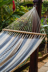 Handwoven Cotton Hammock from Nicaragua, Home Decor, Gray/Cream