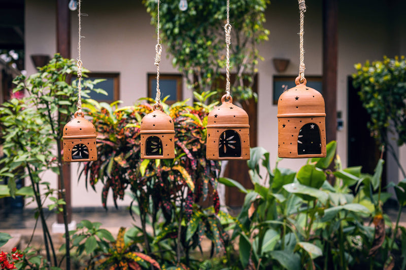 Traditional Ceramic Lantern, Outdoor Home Decor | 9-inch Terracotta from Nicaragua