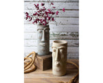 Set of 2 Clay Face Vases from Honduras, Decorative Planter and Indoor Flower Pot, Home Decor