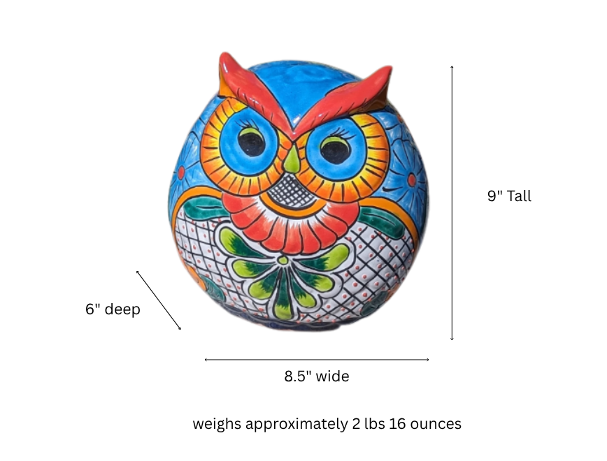 Ceramic Owl Planter, Talavera Pottery is Colorful Indoor Flower Pot or Outdoor Owl Decor, Mexican Planter & Plant Pot Home Decor, Owl Gift from https://luv2brd.com