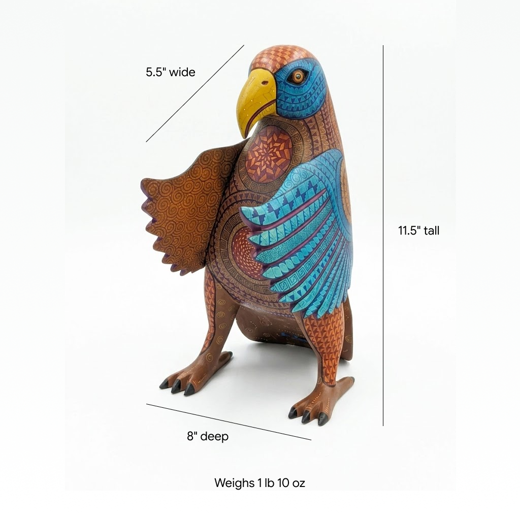 Alebrije Eagle Figurine | Hand-Carved & Hand Painted Mexican Folk Art from Oaxaca