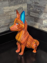 Alebrije Fox Figurine | Hand-Carved & Hand Painted Mexican Folk Art from Oaxaca