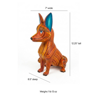 Alebrije Fox Figurine | Hand-Carved & Hand Painted Mexican Folk Art from Oaxaca