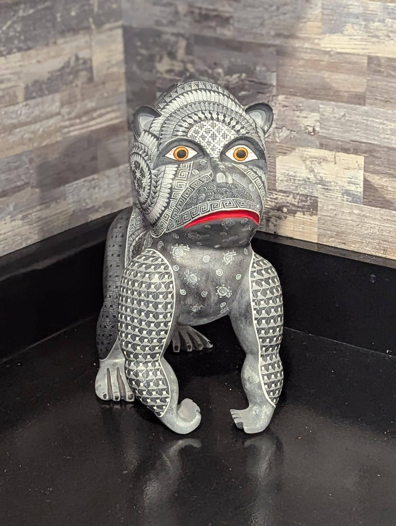 Alebrije Gorilla Figurine | Hand-Carved & Hand Painted Mexican Folk Art from Oaxaca