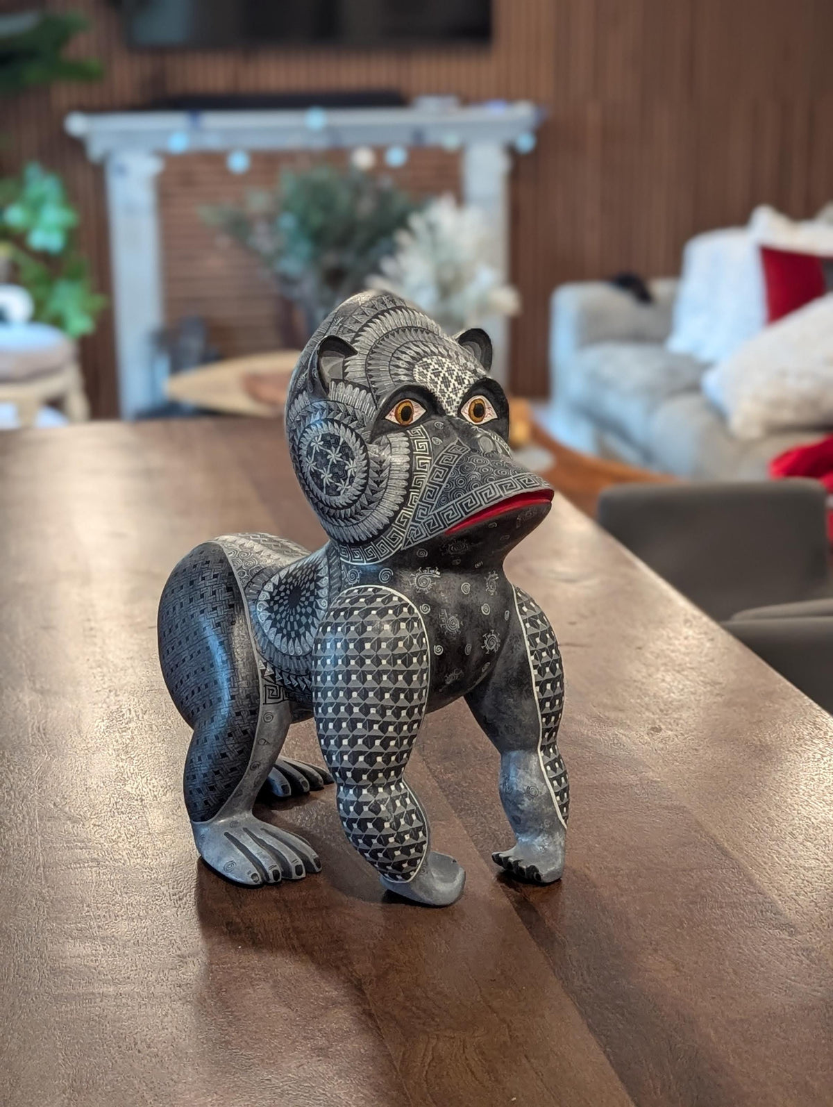 Alebrije Gorilla Figurine | Hand-Carved & Hand Painted Mexican Folk Art from Oaxaca