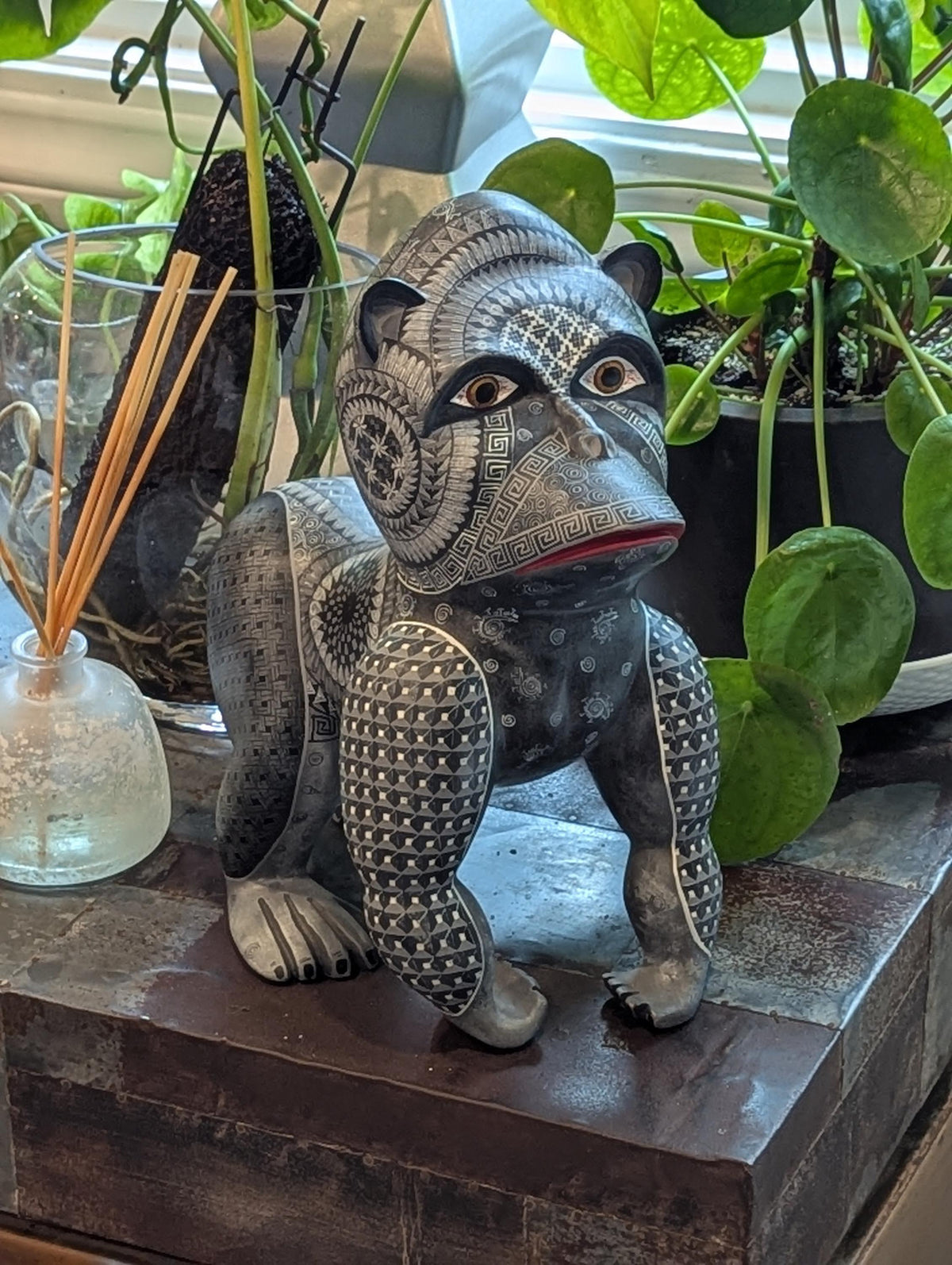 Alebrije Gorilla Figurine | Hand-Carved & Hand Painted Mexican Folk Art from Oaxaca