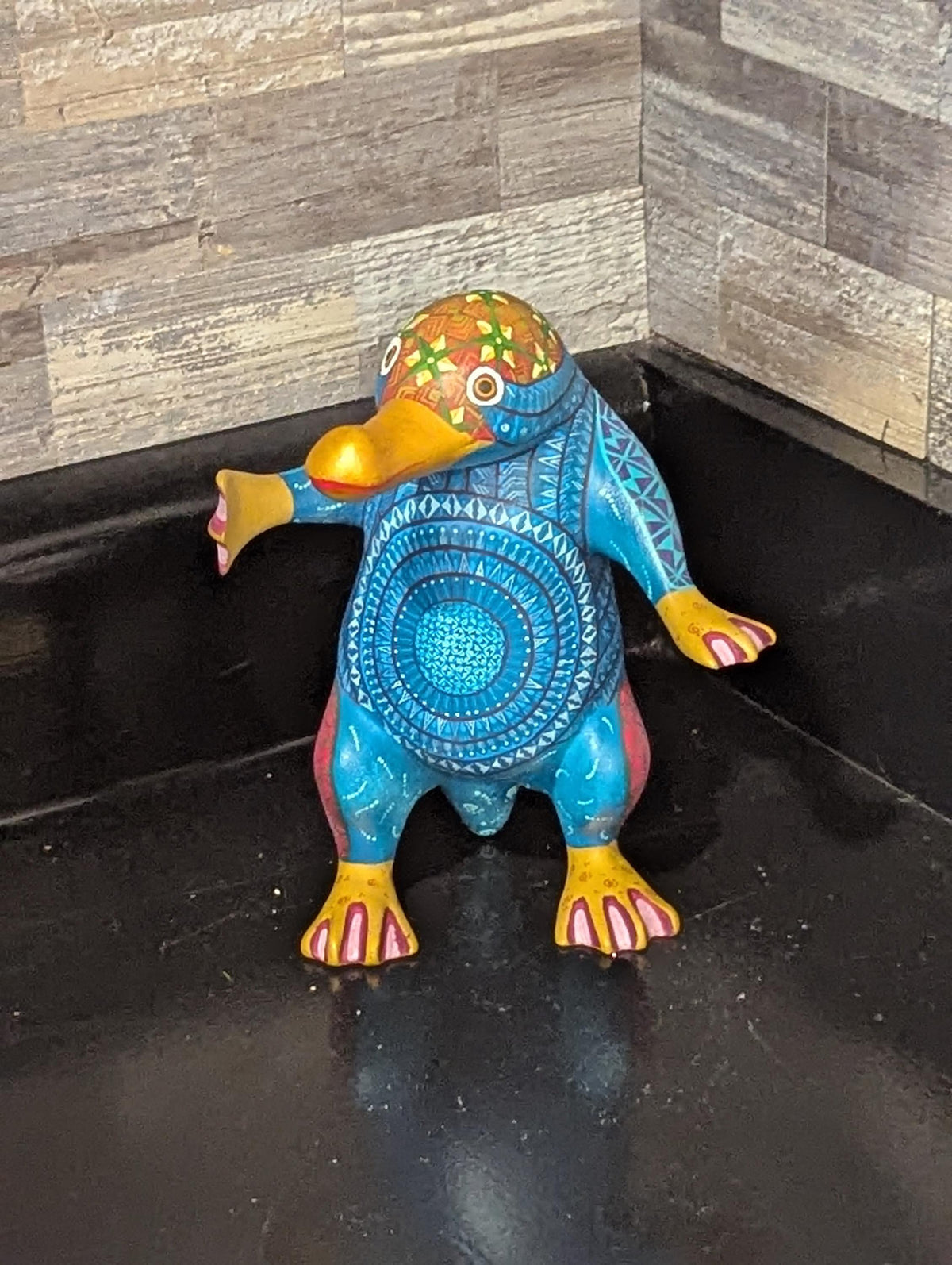 Alebrije Platypus Figurine | Hand-Carved & Hand Painted Mexican Folk Art from Oaxaca
