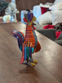 Alebrije Rooster Figurine | Hand-Carved & Hand Painted Mexican Folk Art from Oaxaca