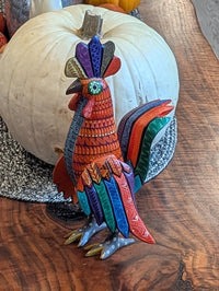 Alebrije Rooster Figurine | Hand-Carved & Hand Painted Mexican Folk Art from Oaxaca