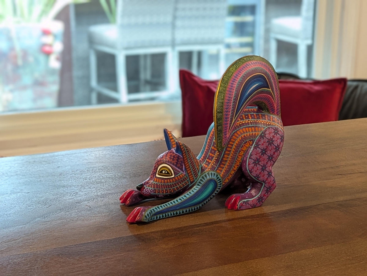 Alebrije Skunk Figurine | Hand-Carved & Hand Painted Mexican Folk Art from Oaxaca