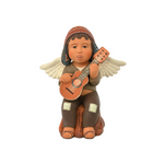 4"Angel Sitting with Guitar Fine Ceramic Figurine Home Decor or Ornament, Housewarming Gift for Her