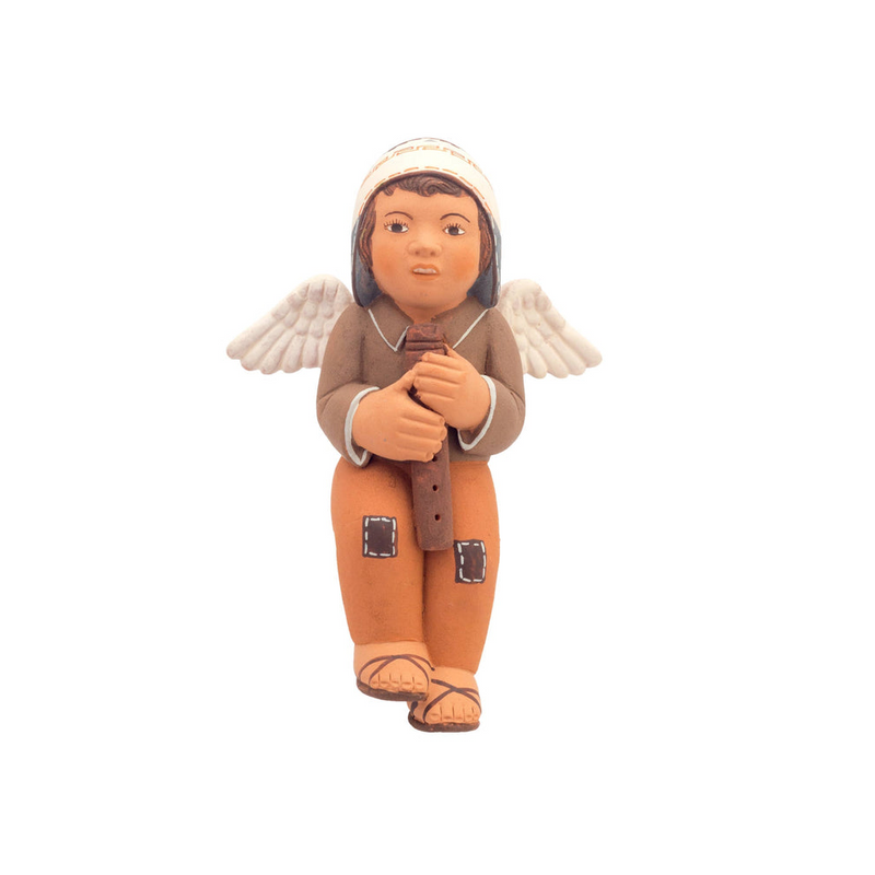 Angel & Flute  Fine Ceramic Wall Figurine Home Decor or Ornament, Housewarming Gift for Her