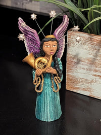 Angel French Horn Handmade Collectible Figurine is Heavenly Choir Member #10