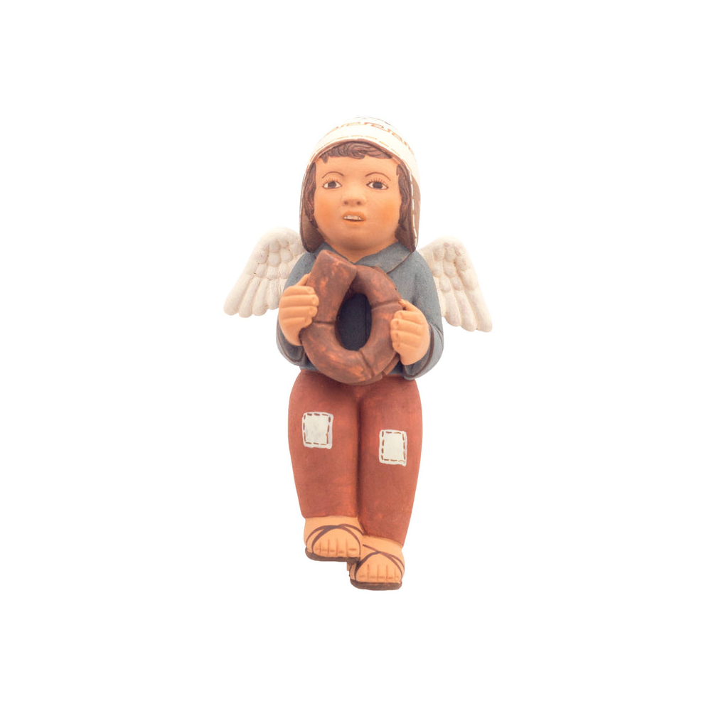 Angel & Horn - Fine Ceramic Wall Figurine Home Decor or Ornament, Housewarming Gift for Her