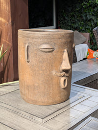 Atzompa Face Planter | Handmade Mexican Pottery | Artisan Flower Pot Home Decor