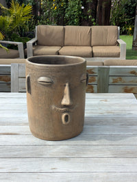 Atzompa Face Planter | Handmade Mexican Pottery | Artisan Flower Pot Home Decor