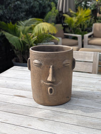 Atzompa Face Planter | Handmade Mexican Pottery | Artisan Flower Pot Home Decor