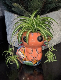 Axolotl Salamander Home Decor in Pink | Cute Ceramic Planter for Indoor Decor or Garden Decoration, Talavera Planter Pot is Handmade Mexican Pottery from luv2brd.com