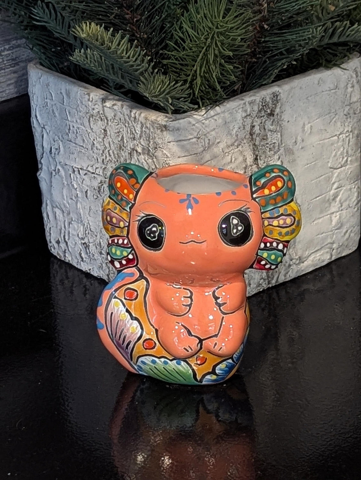 Axolotl Salamander Home Decor in Pink | Cute Ceramic Planter for Indoor Decor or Garden Decoration, Talavera Planter Pot is Handmade Mexican Pottery from luv2brd.com