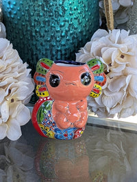 Axolotl Salamander Home Decor in Pink | Cute Ceramic Planter for Indoor Decor or Garden Decoration, Talavera Planter Pot is Handmade Mexican Pottery from luv2brd.com