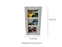 Handmade Rustic Photo Frame for Three 5x7 Pictures | Whitewashed Style (19.25" Tall)