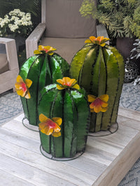 Cactus Yard Art | Hand Painted Mexican Garden Sculpture