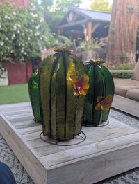 Cactus Yard Art | Hand Painted Mexican Garden Sculpture