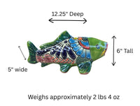 Ceramic Fish Garden Sculpture | Handmade Talavera Animal  | Mexican Pottery Gift